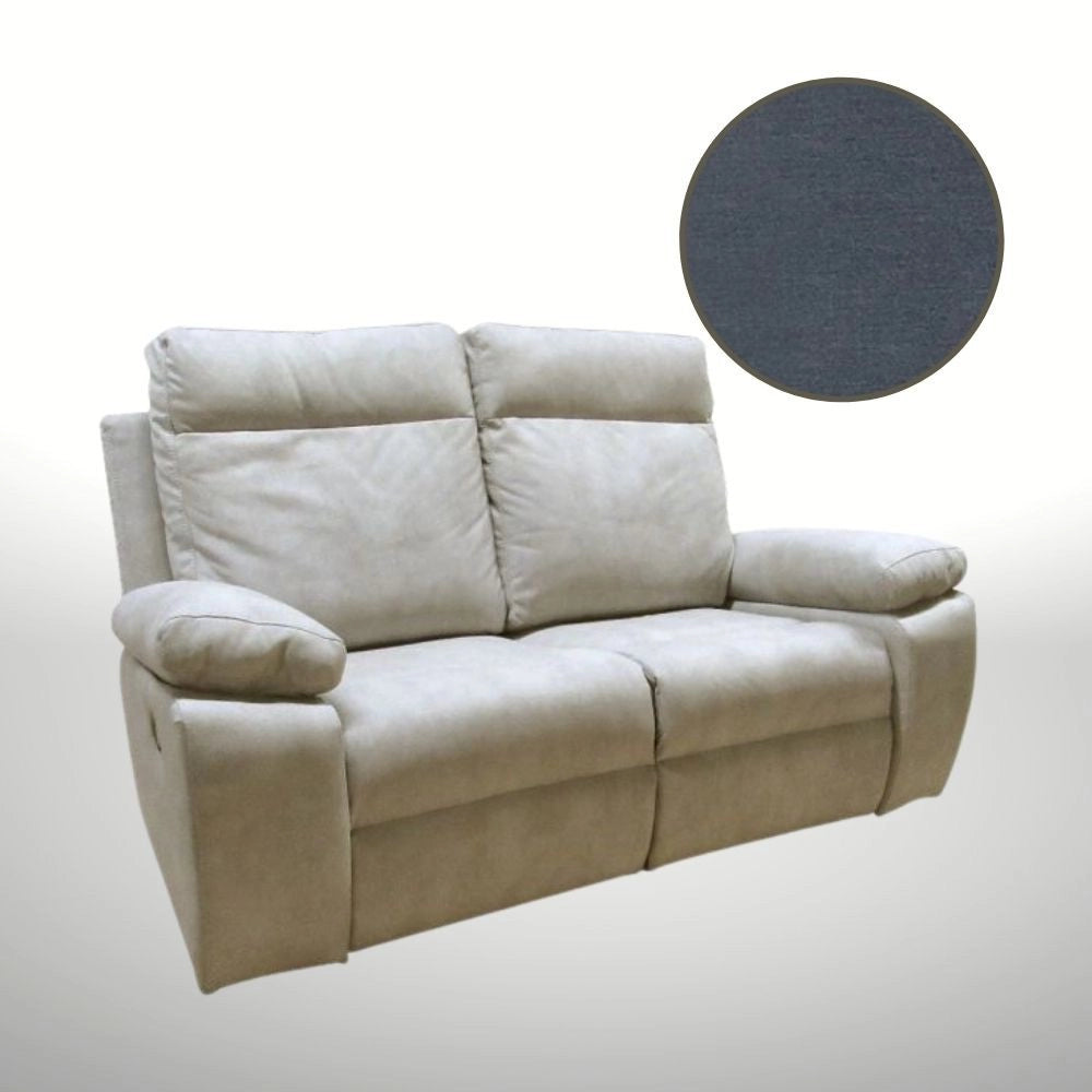 Divano 2 posti 2 recliner manuali Milano colore grigio