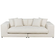 Divano 3 posti in tessuto di poliestere bianco sporco 240 cm x 120 cm x 61 cm con schienale e braccioli soggiorno moderno