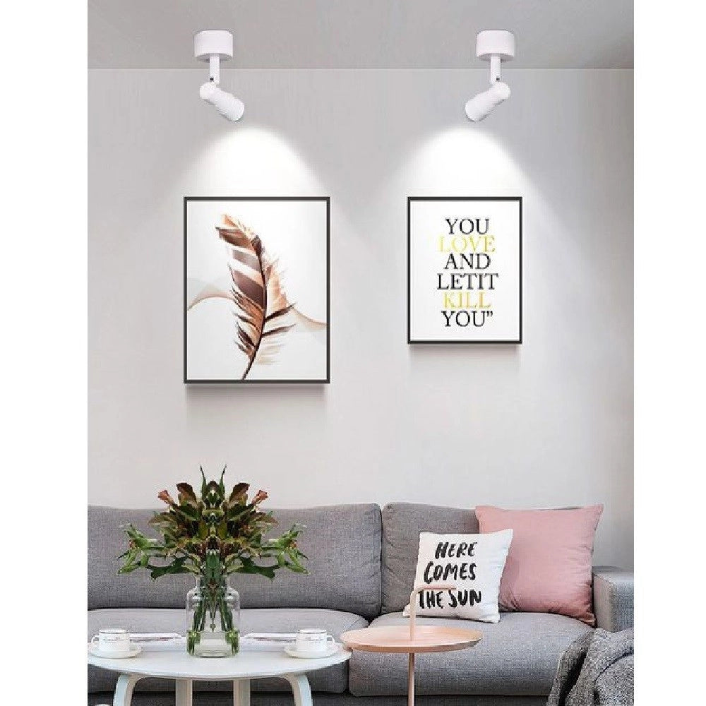 Trade Shop - Faretto Applique Led Orientabile 3w A Soffitto Parete Vari Toni Luce Bianco F07b -