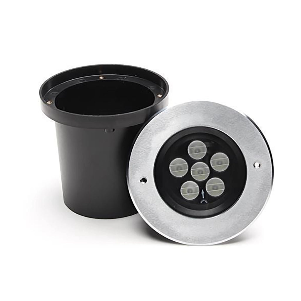 Faretto calpestabile LED 10W ottica asimmetrica segnapassi IP67 incasso 15cm luci giardino facciate piante alberi 230V