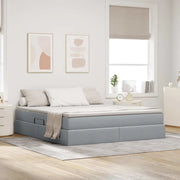 Letto con contenitore e materasso Grigio chiaro 160 x 200 cm