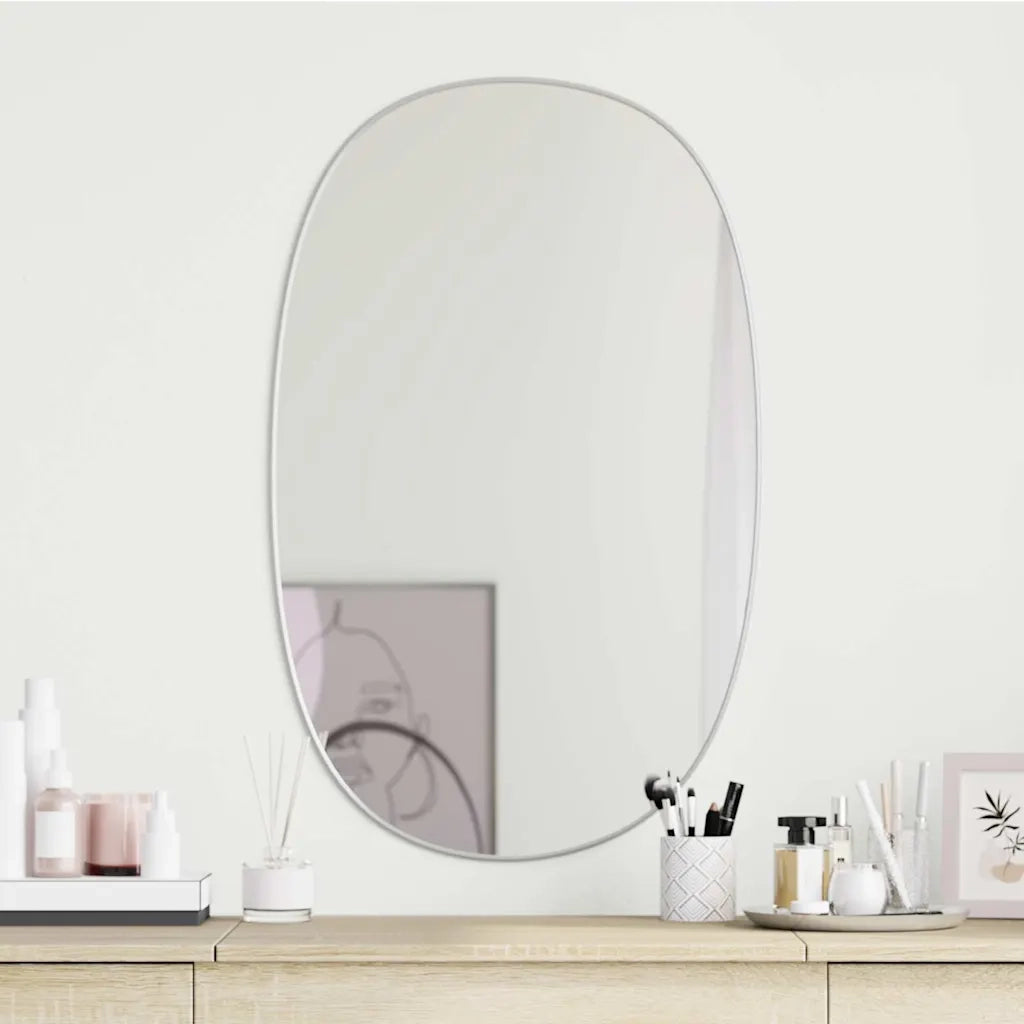 Specchio da Parete-Specchio a Muro-Specchio Decorativo Argento 80x50 cm
