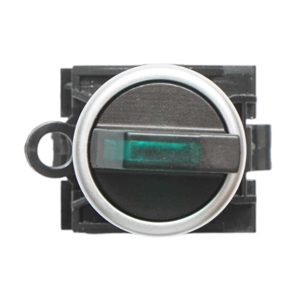 Selettore luminoso 24V AC/DC LED verde a 3 posizioni 2NO, 10A/600V AC, 1A/250V DC LA42 Breckner Germany