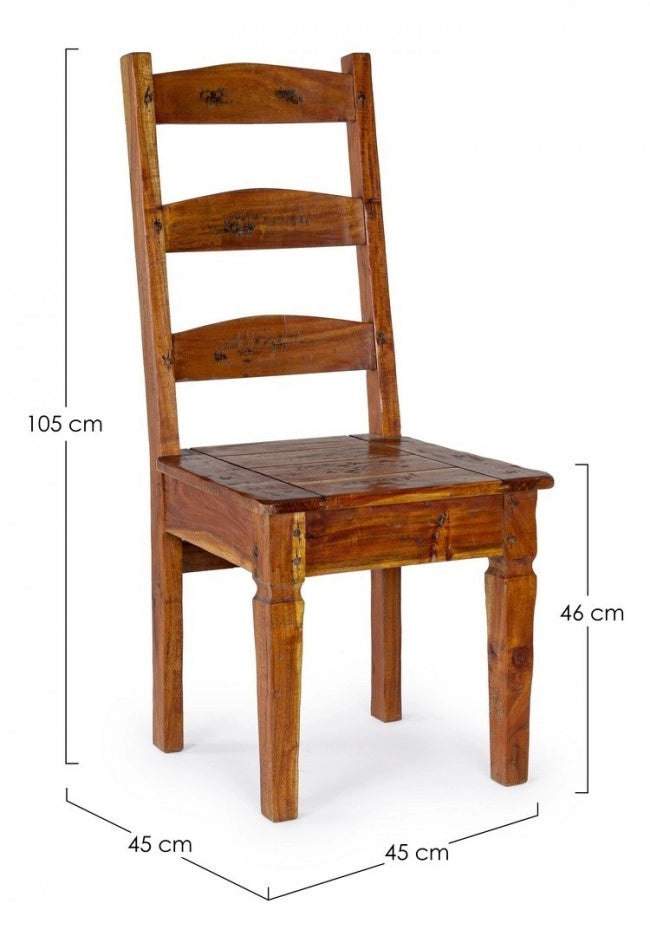 Sedia Chateux legno acacia rustica anticata
