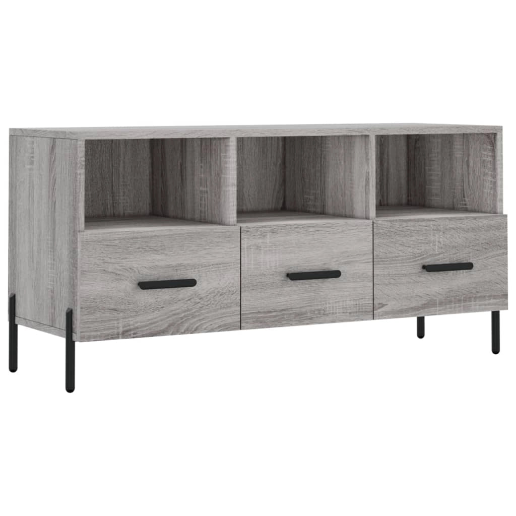 Mobile TV multimediale mensola TV credenza TV sala da pranzo soggiorno camera da letto Sonoma 102 x 36 x 50 cm legno ingegnerizzato grigio 02_0028360