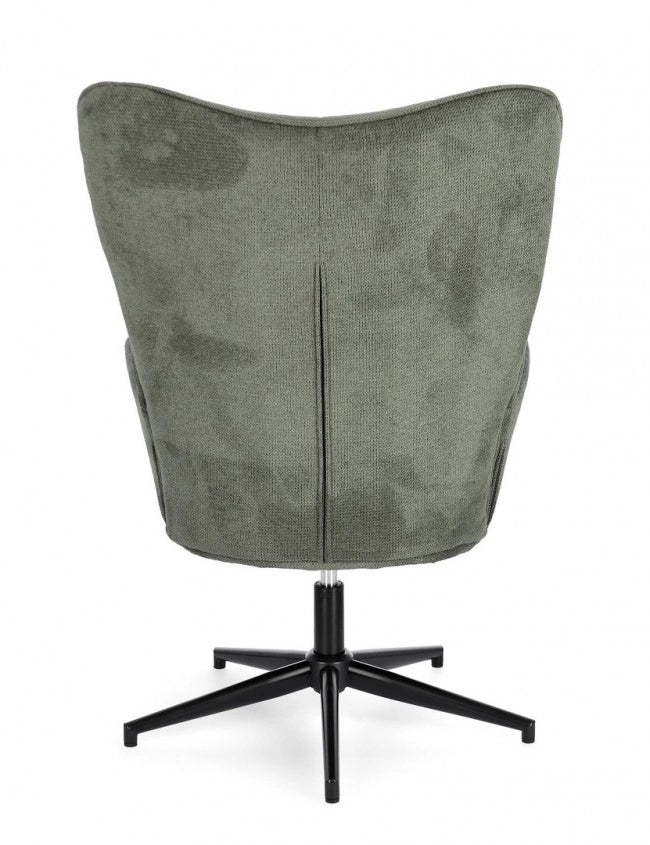 Poltrona in tessuto verde 69x72x106
