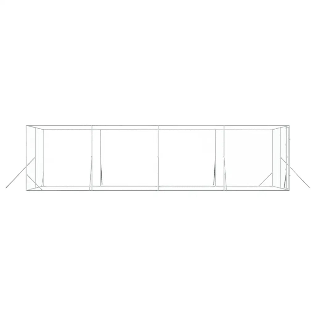 Cuccia per Cani da Esterno Argento 4x8x2 m in Acciaio Zincato 3190456