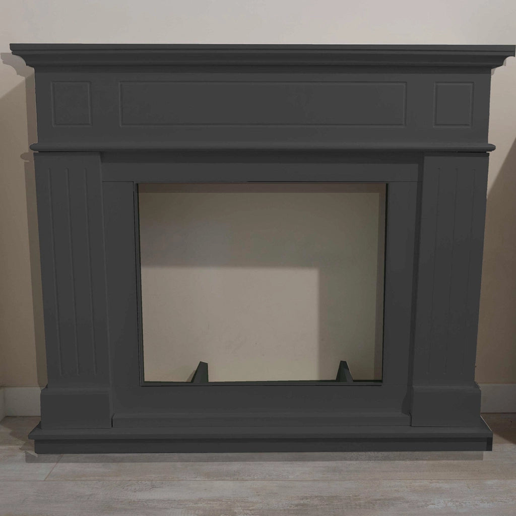 Cornice da Pavimento per Inserto Camino Elettrico 110x94,9x24,9 cm in MDF Sined Pienza Grigio