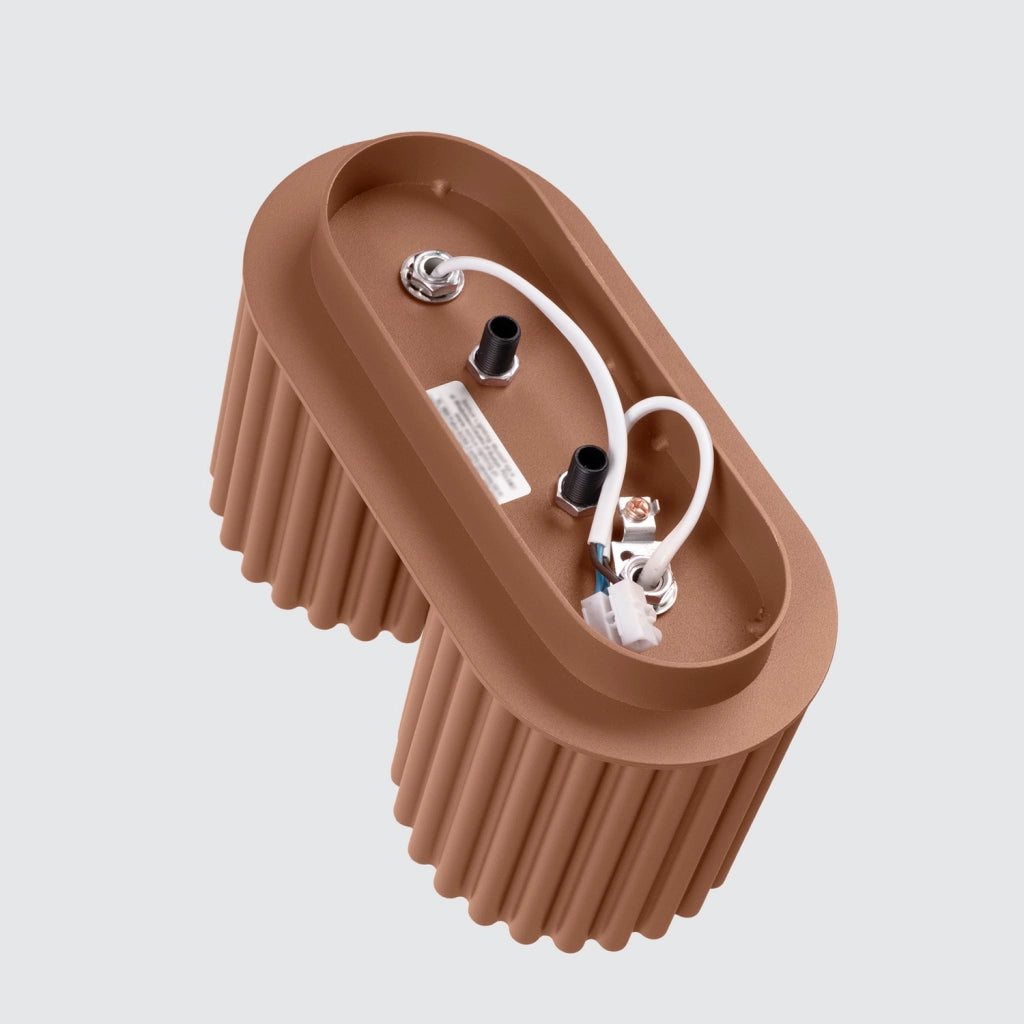 Plafoniera moderna mocca ovale 21cm 2xGU10 VISTAO Pure