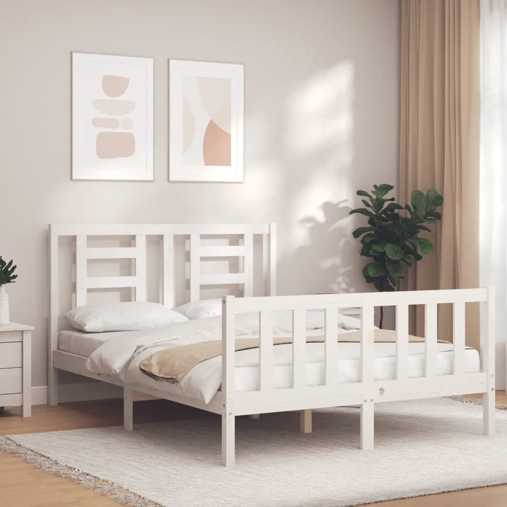 Giroletto senza Materasso-Struttura Letto Bianco 120x200 cm Legno Massello Pino 822160