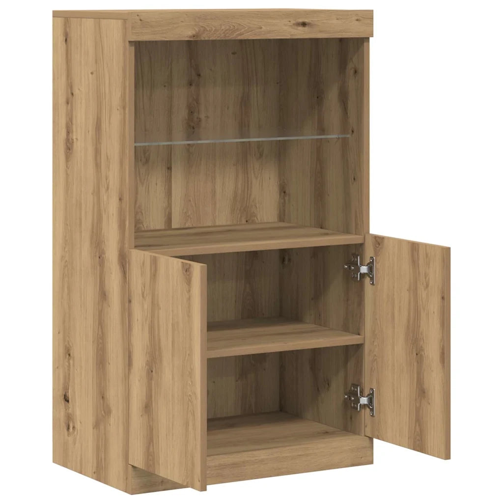 Credenza | Madia LED Marrone 60 x 37 x 100 cm Legno multistrato