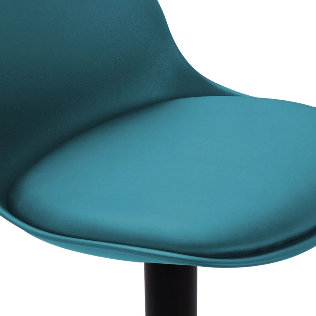 IDMarket - Set di 2 sgabelli da bar KARL blu anatra con gambe nere