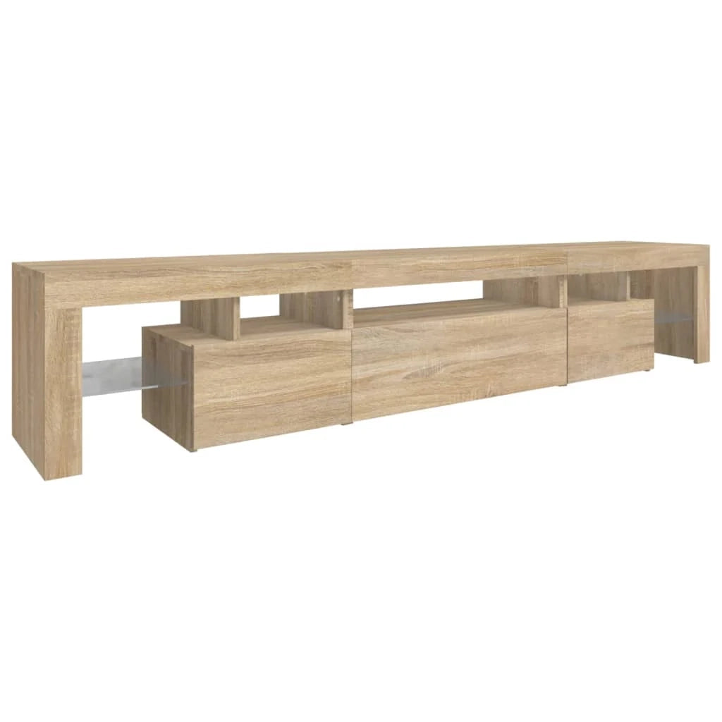 Mobile TV multimediale mensola TV credenza mobile TV sala da pranzo soggiorno camera da letto con luci LED rovere Sonoma 215 x 36,5 x 40 cm rovere Sonoma 02_0026770
