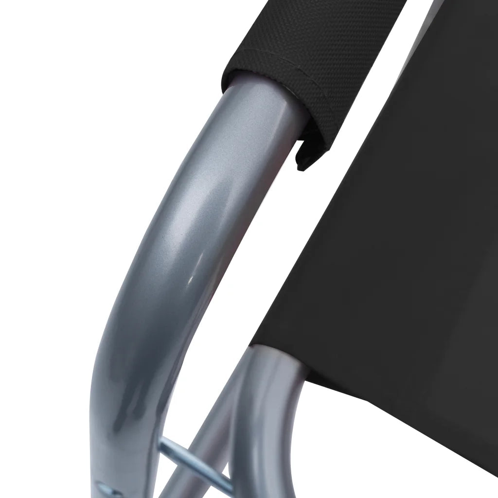 Sedie da Regista 2 pz in Acciaio Nere 47918