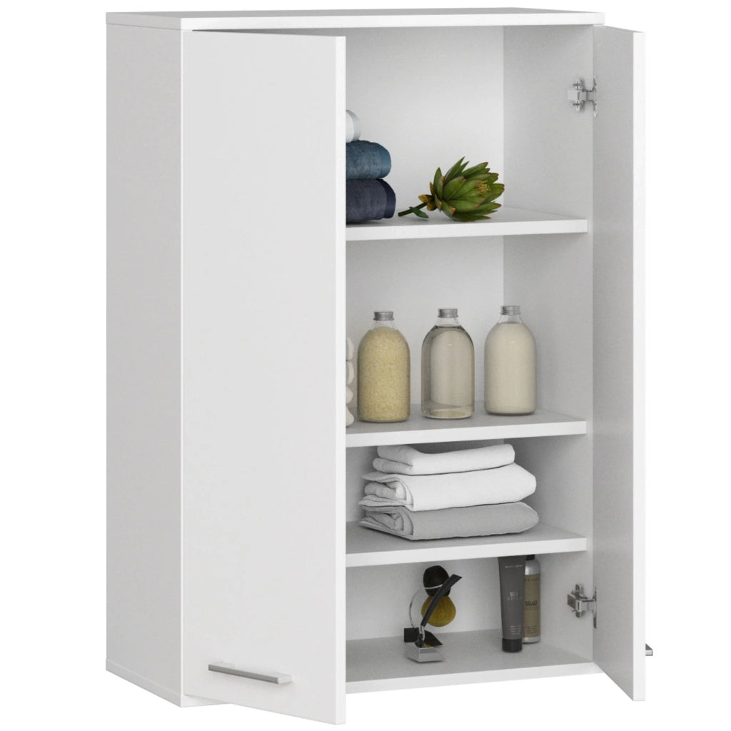 Mobile bagno sospeso AKORD FIN W64 H934 Bianco 2 ante 64x94x30 cm
