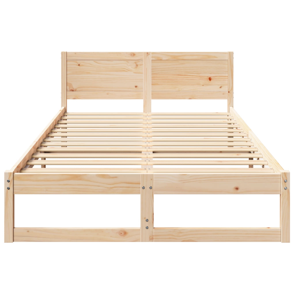 Letto Naturale Legno massello di pino 140 x 190 cm Letto
