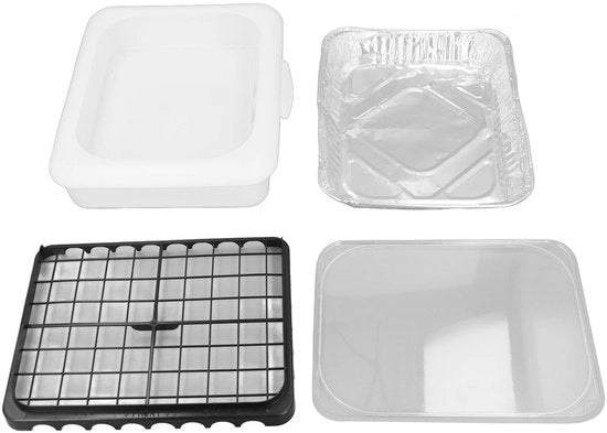 Set di contenitori alimentari in plastica trasparente - Leggero - Portatile - Riciclabile - Stivabile - Chiusura ermetica - Per campeggio/pic nic - Contenitore alimentare