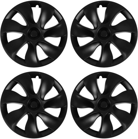 Accessori per protezione ruote 19 pollici matte nero per Tesla Model Y - 4 pezzi - Protezione per cerchi ruota - Accessori per Tesla - Auto styling.