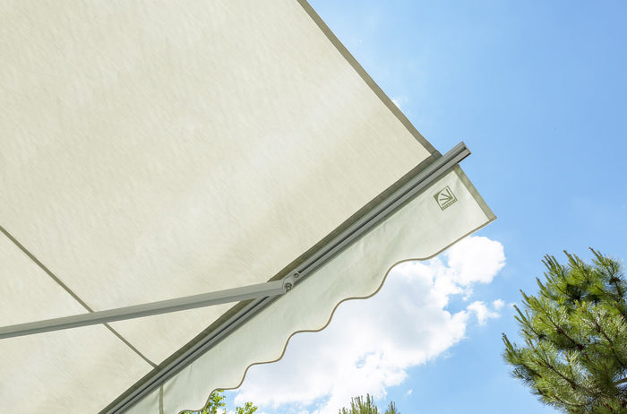 Tenda da Sole Motorizzata 4,5x3m Tessuto Poliestere Kraus Lavanda Ecrù