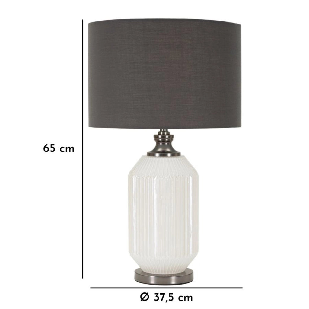 Lampada da Tavolo VKH174, Grigio, Metallo, 37,5x37,5x65 cm
