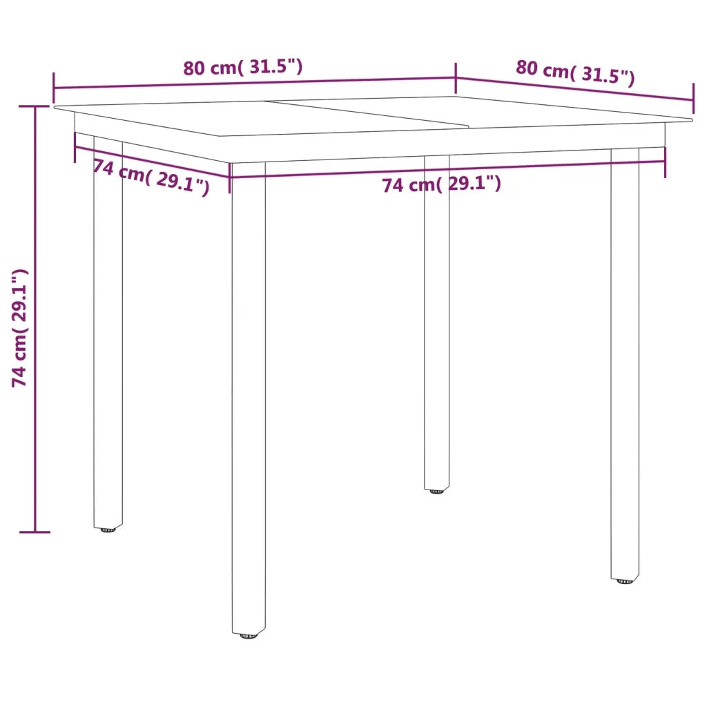 Set Mobili da Pranzo per Giardino 5 pz Nero cod mxl 39378