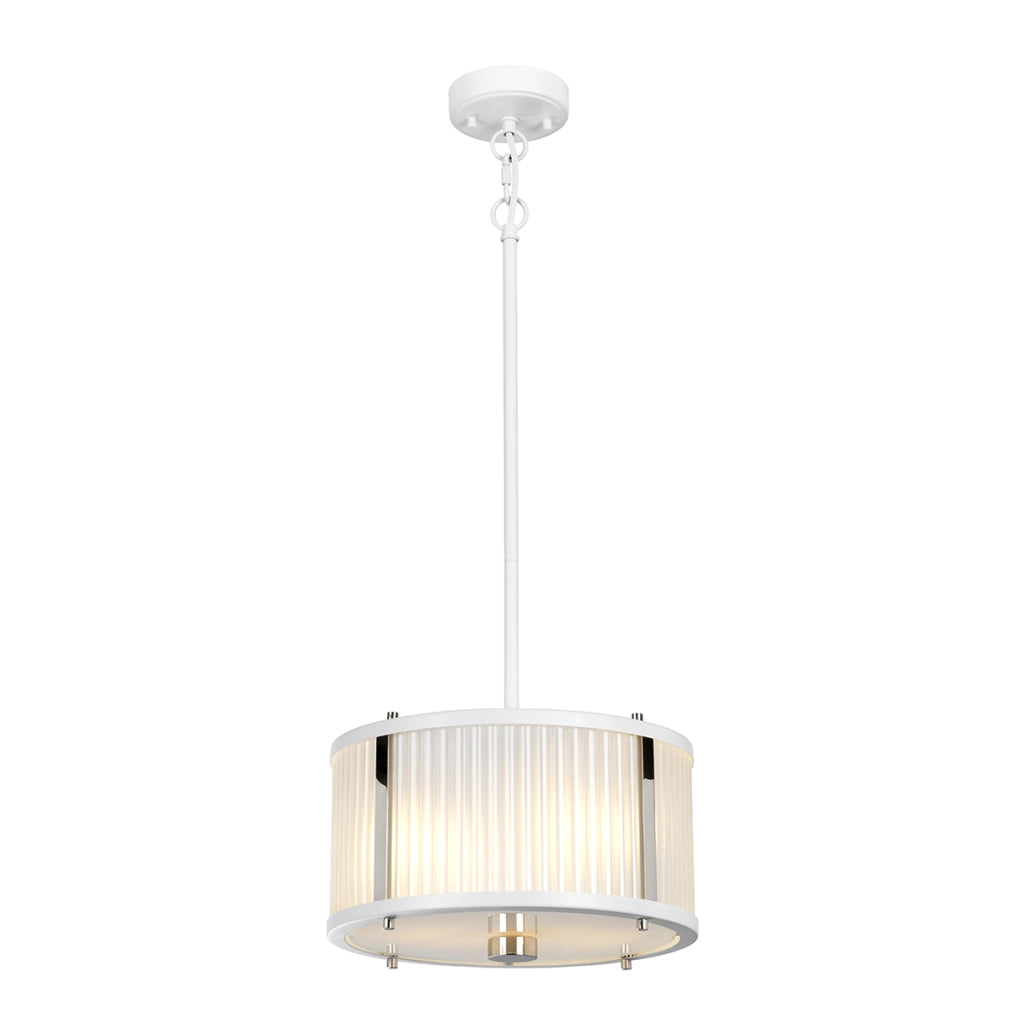 Sospensione Corona vetro bianco/nichel 2xE27 Elstead