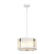 Sospensione Corona vetro bianco/nichel 2xE27 Elstead