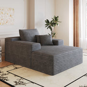 Divano chaise longue senza montaggio in tessuto grigio scuro