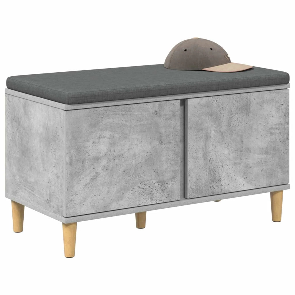 Panca per ingresso con cuscino Grigio Cemento 80 x 38 x 46 cm
