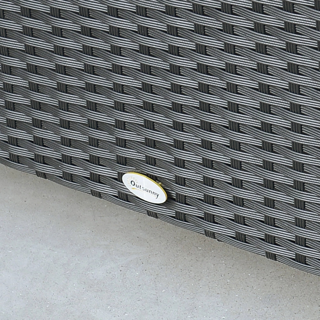 Tavolino Basso da Giardino 85x50x39 cm in Rattan PE Nero