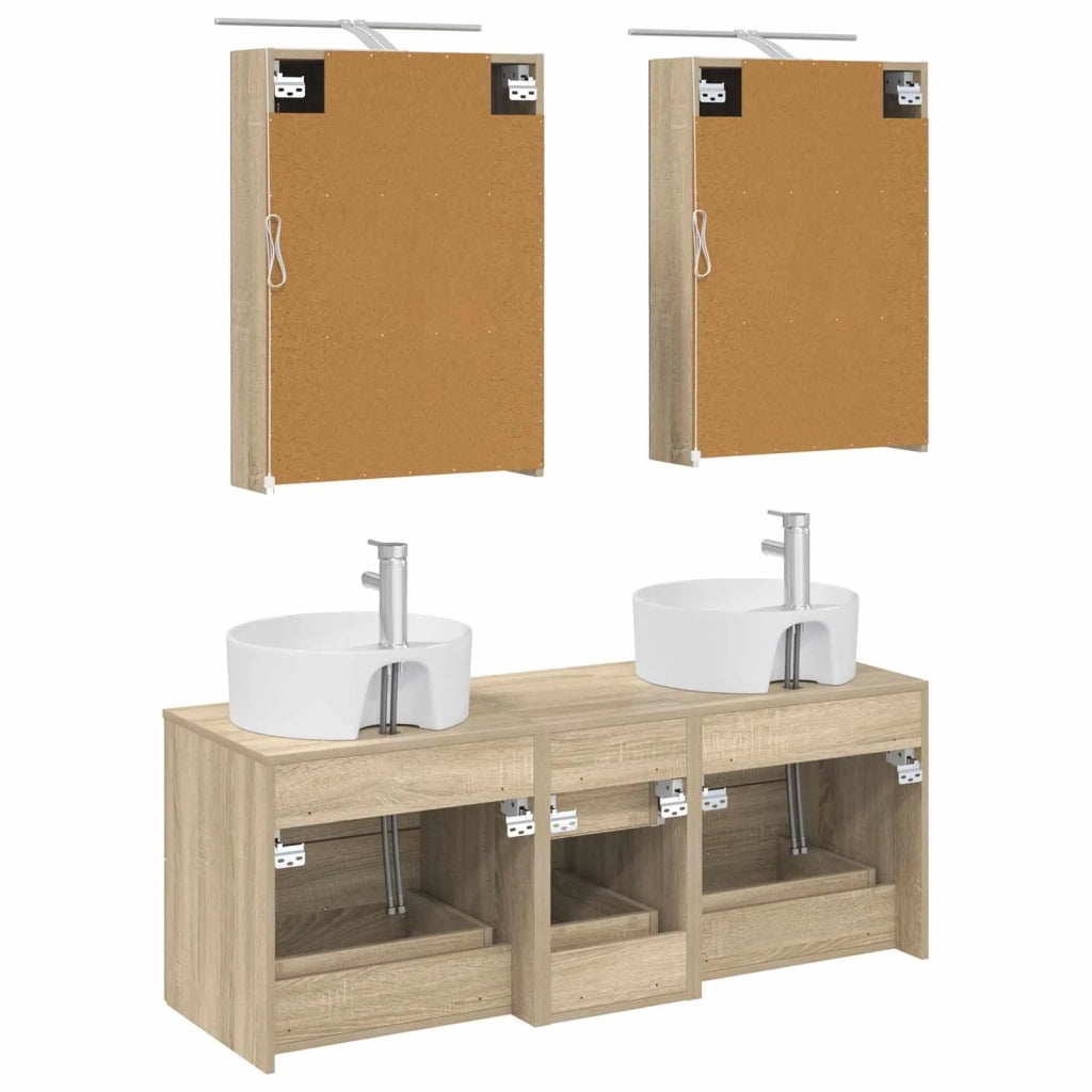 Set di mobili per il bagno 5 pcs Rovere Sonoma 3406913