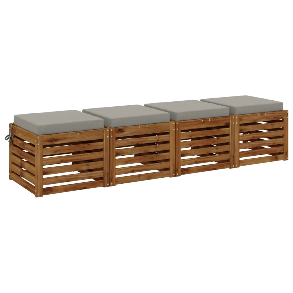 Cuscini per Sedia in 4 Pezzi SOEST 4 pz 100% Poliestere Grigio 944488