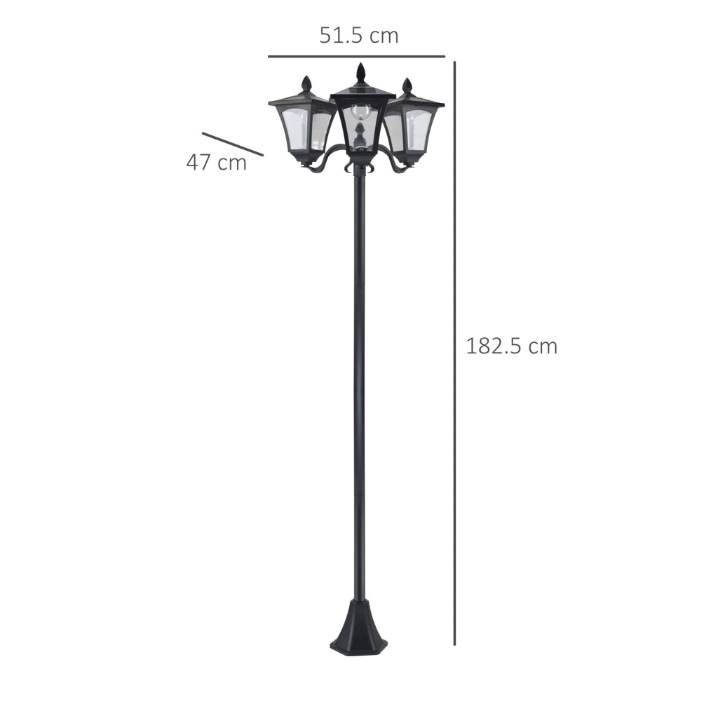 EasyComfort Lampada da Giardino Solare 3 LED Lampada da Terra Esterno Classico IP44, 51.5x47x182.5cm