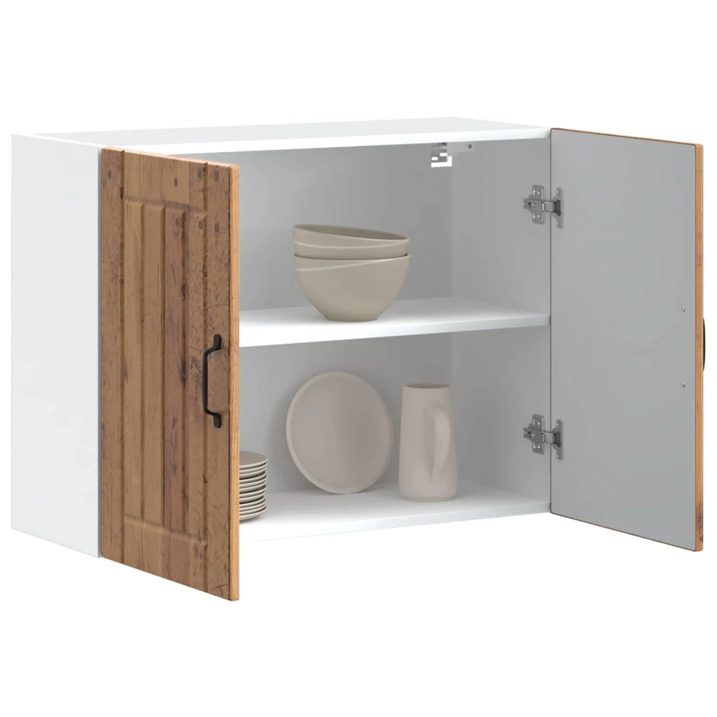Armoire murale de cuisine Lucca vieux bois bois ingénierie