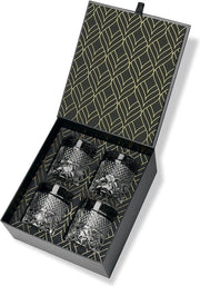 Set di 4 bicchieri da whisky - Disegno a motivi naturali - Regalo originale
