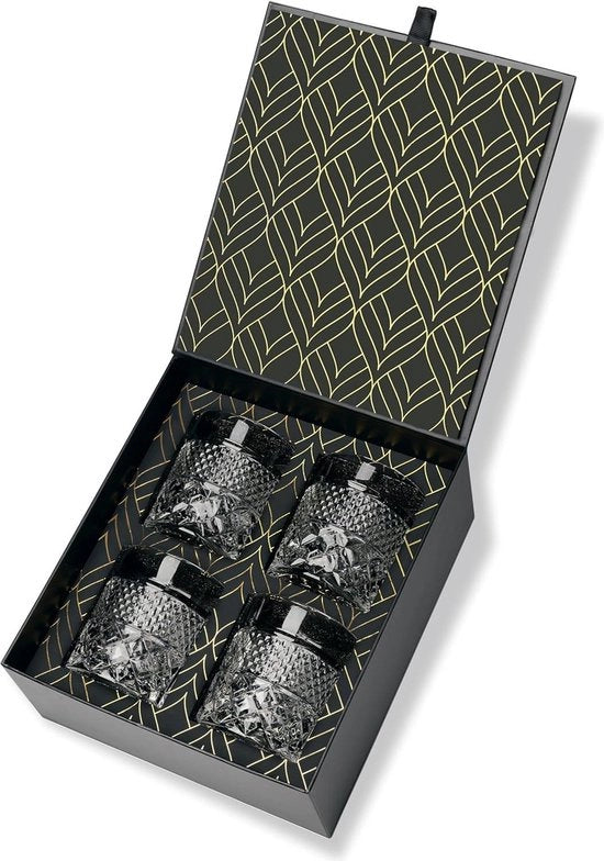 Set di 4 bicchieri da whisky - Disegno a motivi naturali - Regalo originale