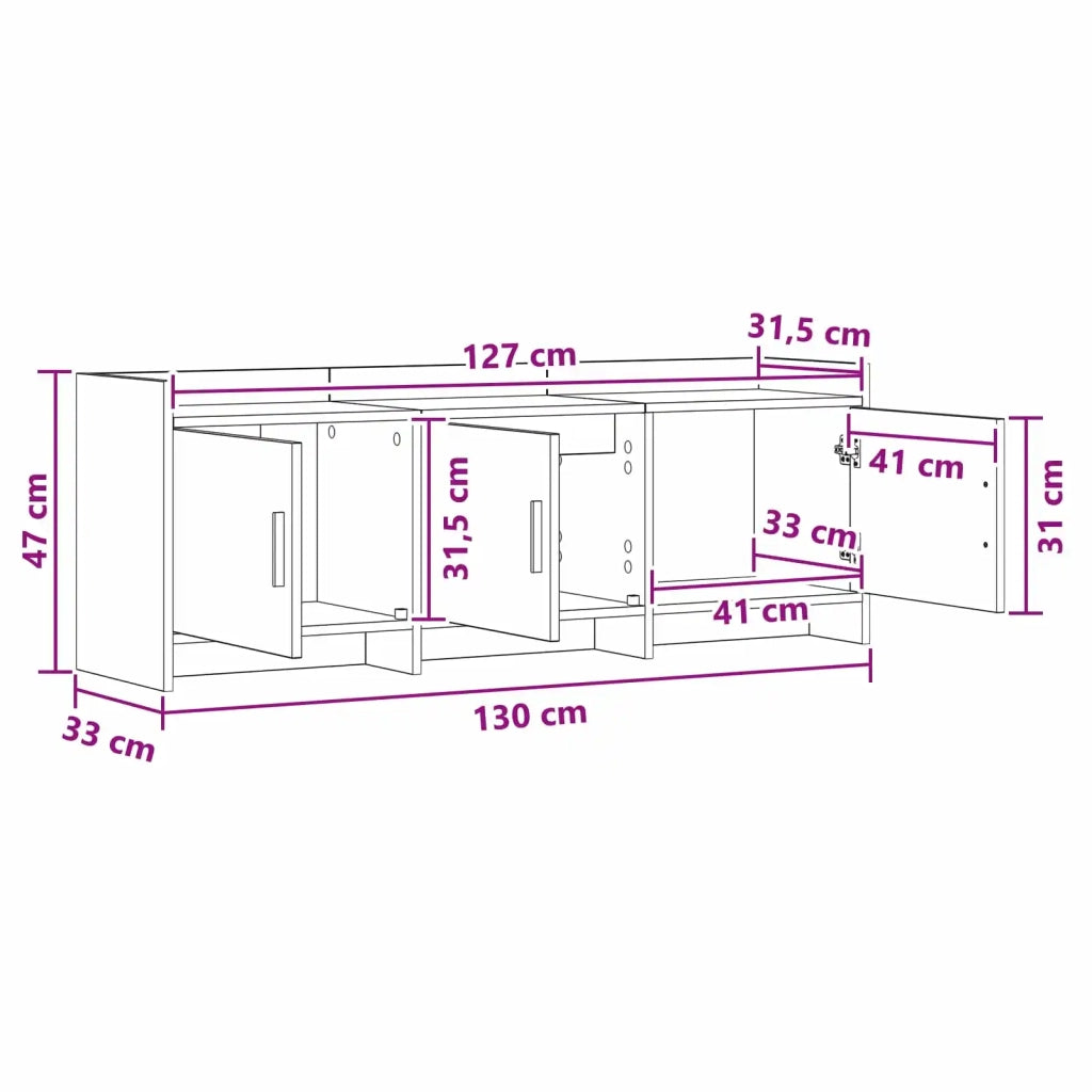 Mobile TV 130 x 33 x 47 cm Rovere Artigianale 8011202