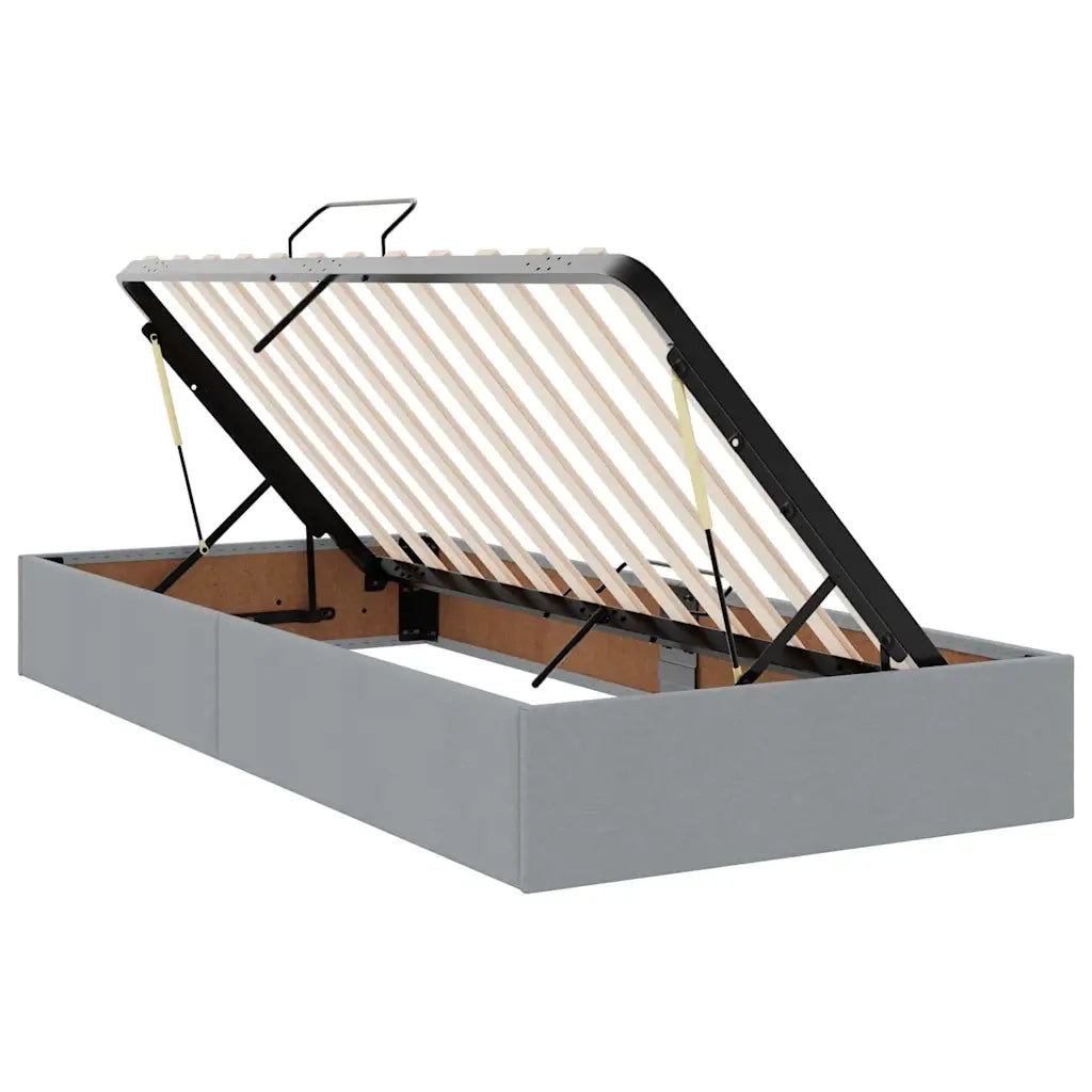 Letto con contenitore e materasso Grigio chiaro 90 x 200 cm