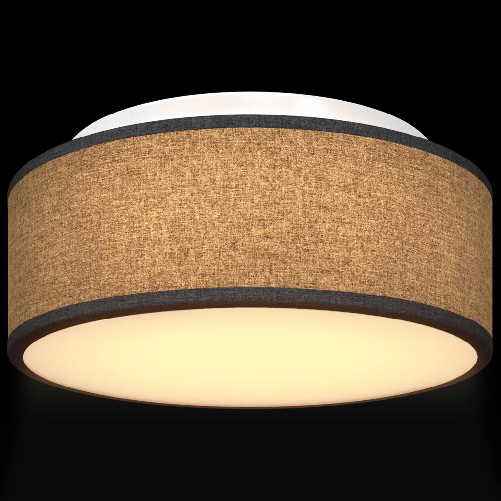 Lampada da soffitto  Flush Mount Nera Ã˜ 30 cm in Tessuto con attacco E27