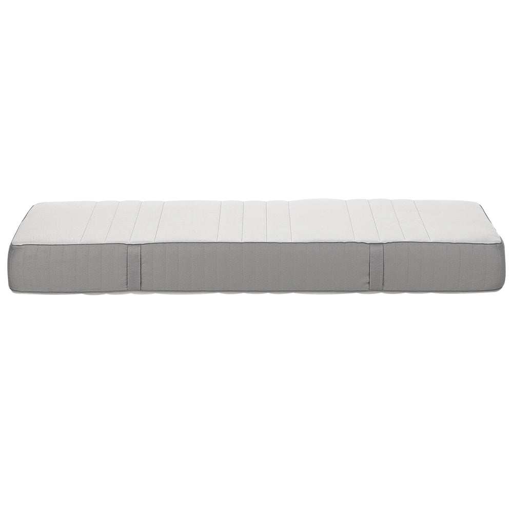 Materasso matrimoniale in schiuma di gel dura e compatta con rivestimento sfoderabile e cerniera di sicurezza 90 x 200 cm bianco e grigio