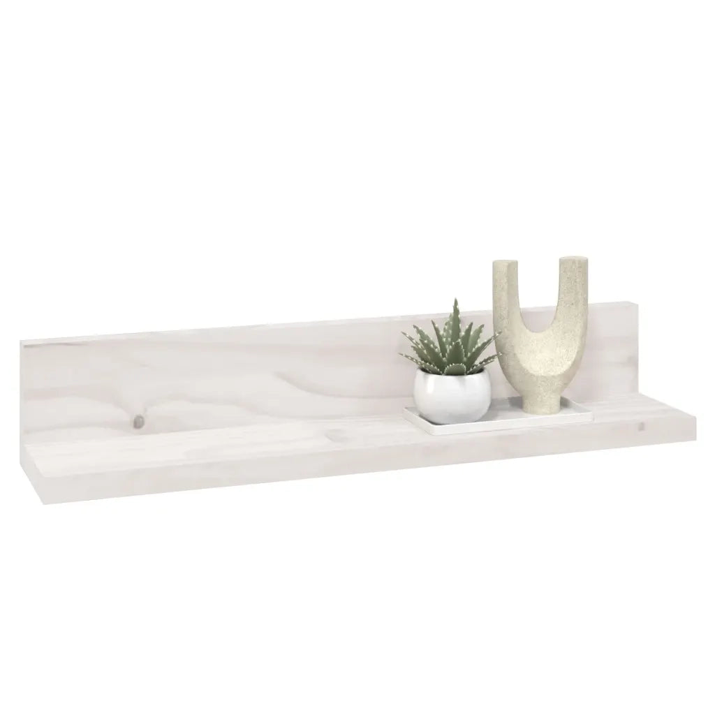 Mensole da Parete 2 pz Bianco 50x11x9cm Legno Massello di Pino cod mxl 33303