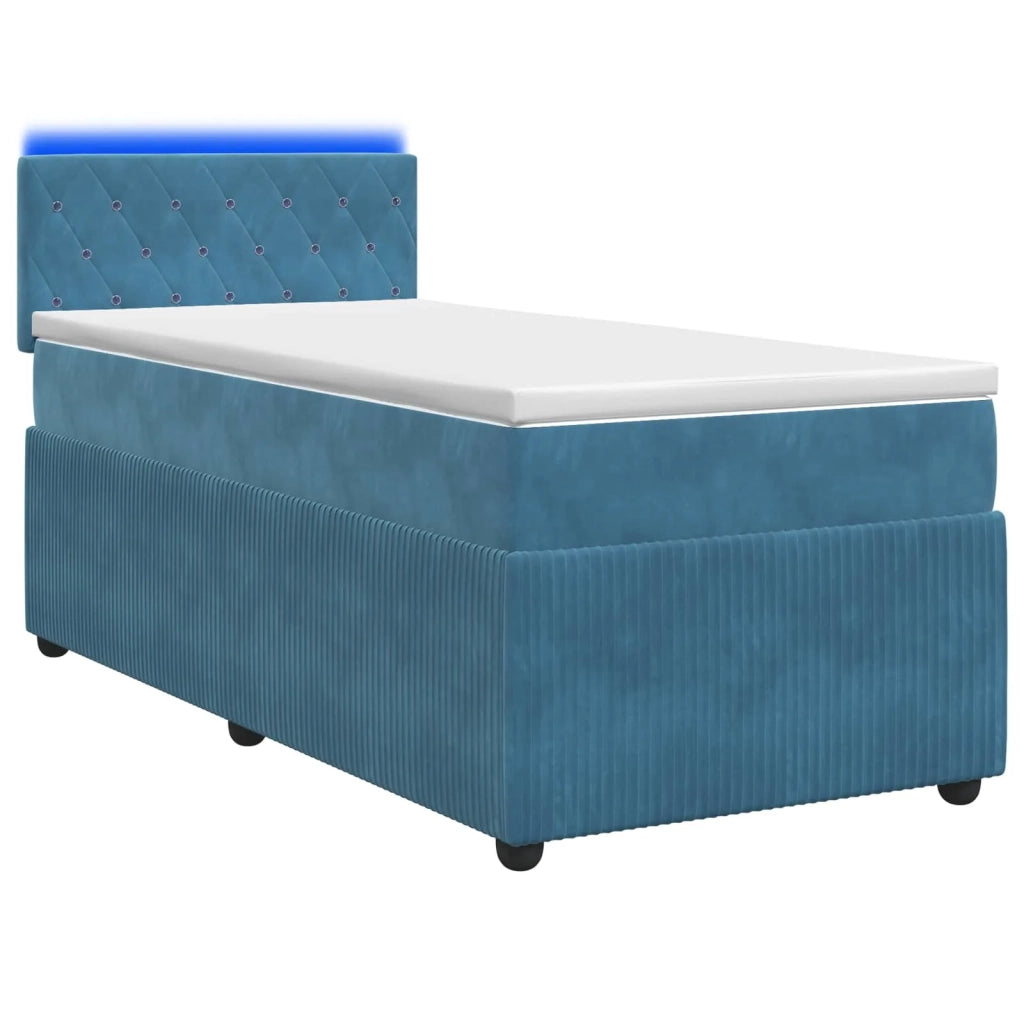Letto box spring con materasso Blu 90 x 200 cm Velluto 3453063