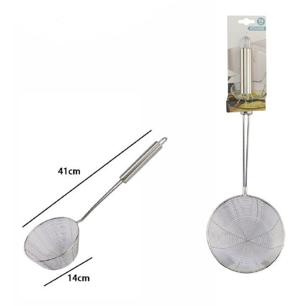 Trade Shop - Colino Diametro 14 Cm Passino Setaccio Scola Cola Fritto Utensile Cucina 74069 -