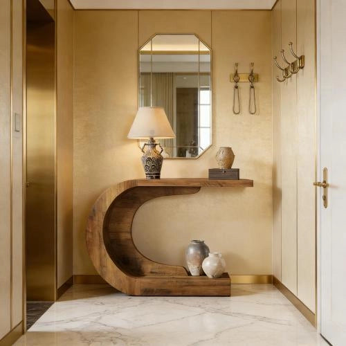 TAVOLO CONSOLLE C 110x35x75 cm Legno Marrone Rustico