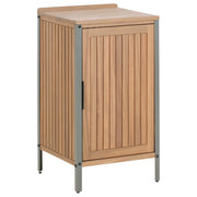 Mobile da cucina per esterni in legno di acacia marrone 2 ripiani 1 anta con top 50 x 50 x 92 cm Giardino Cucina Pranzo