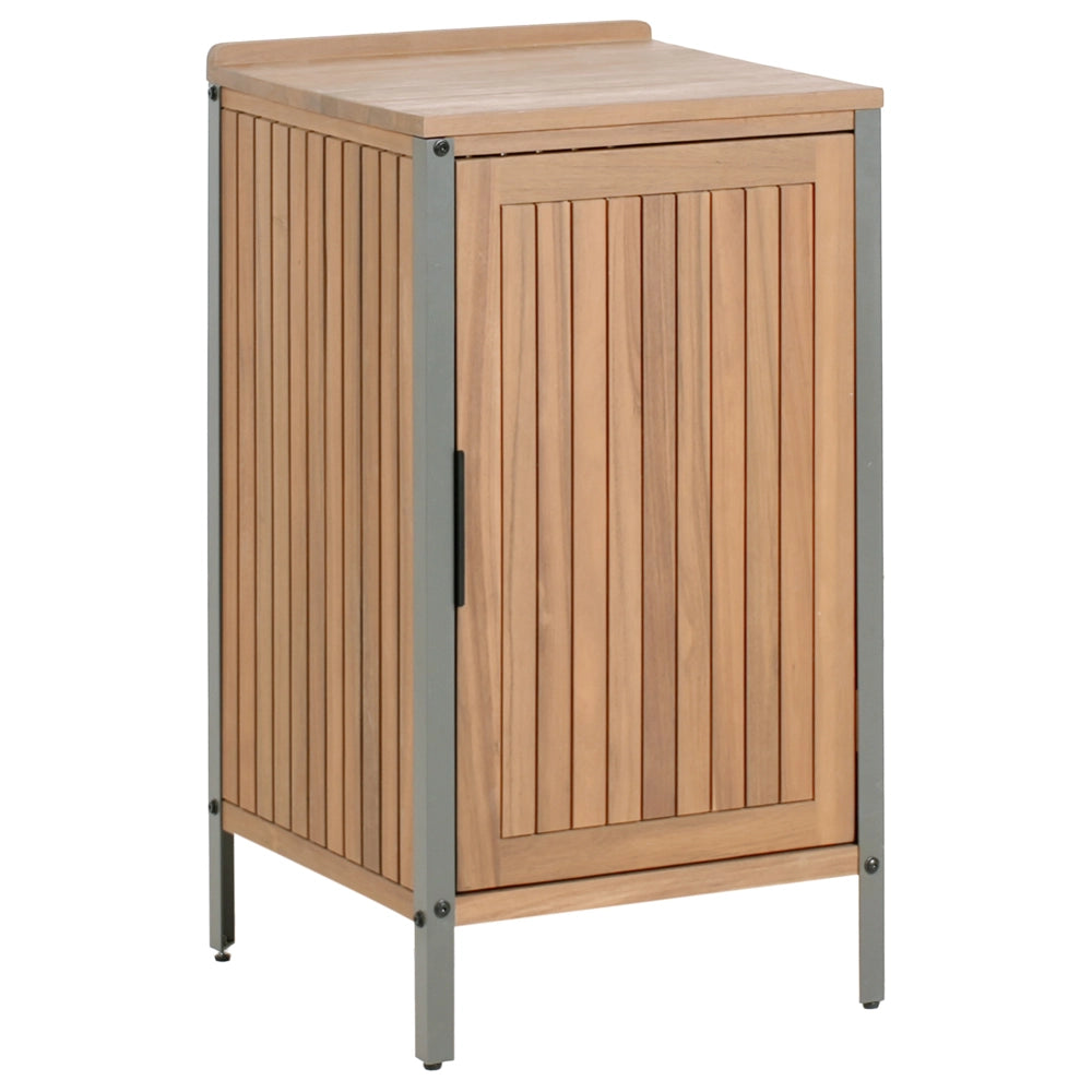 Mobile da cucina per esterni in legno di acacia marrone 2 ripiani 1 anta con top 50 x 50 x 92 cm Giardino Cucina Pranzo