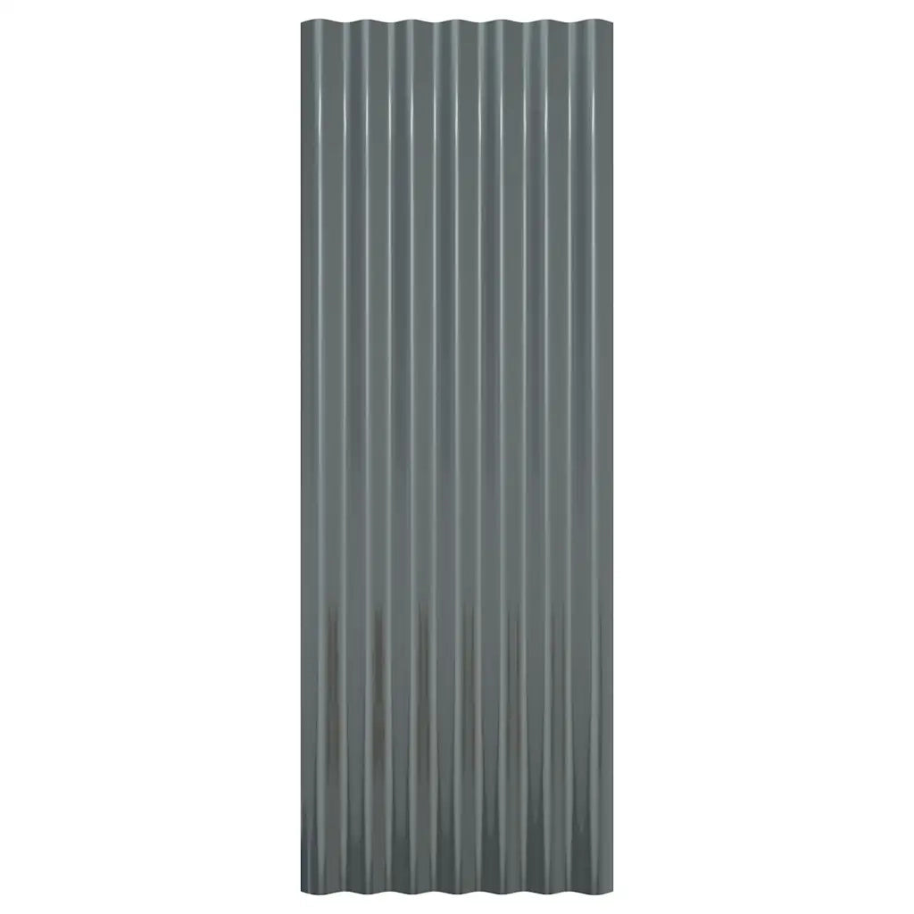 Pannelli per Tetto 12 pz Acciaio Verniciato Antracite 100x36 cm cod mxl 76825