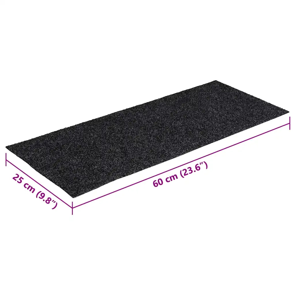 Tappetini per scale autoadesivi 30 pz 60x25 cm Grigio Scuro rettangolari 3365704