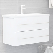 Mobile Lavabo-Armadietto da bagno Bianco 80x38,5x48 cm in Legno Multistrato