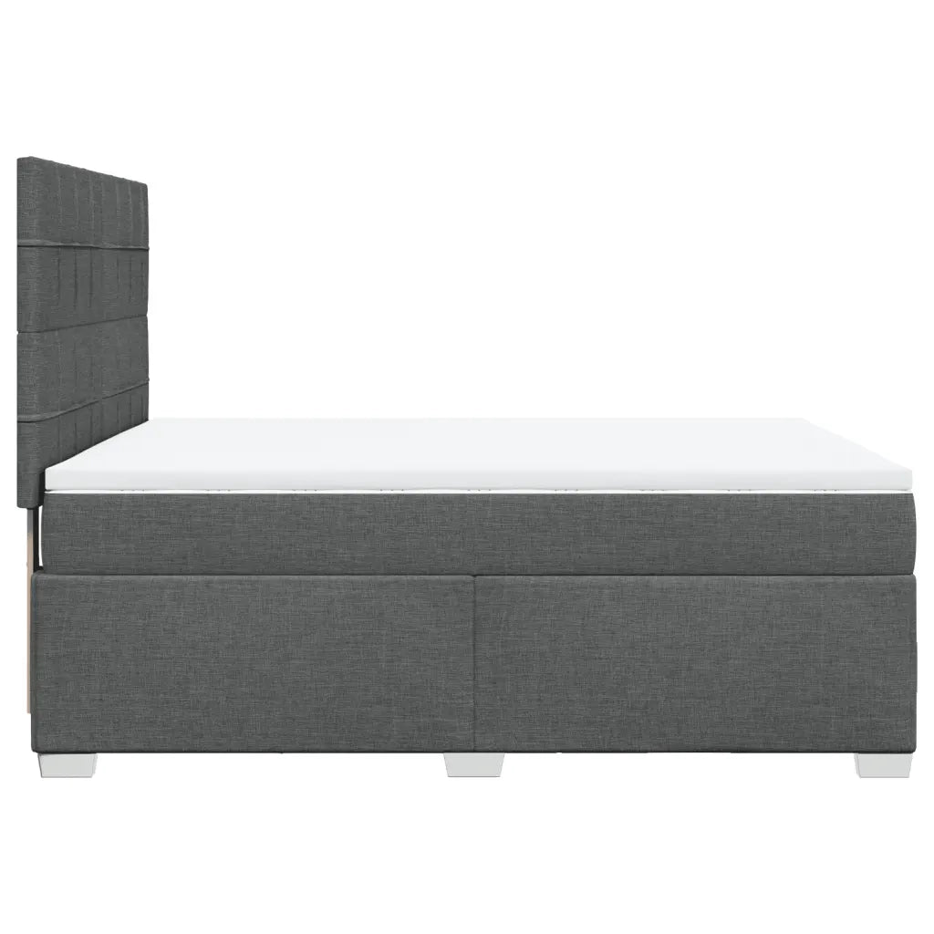 Giroletto a Molle con Materasso Grigio Scuro 160x200 cm Tessuto 3290540